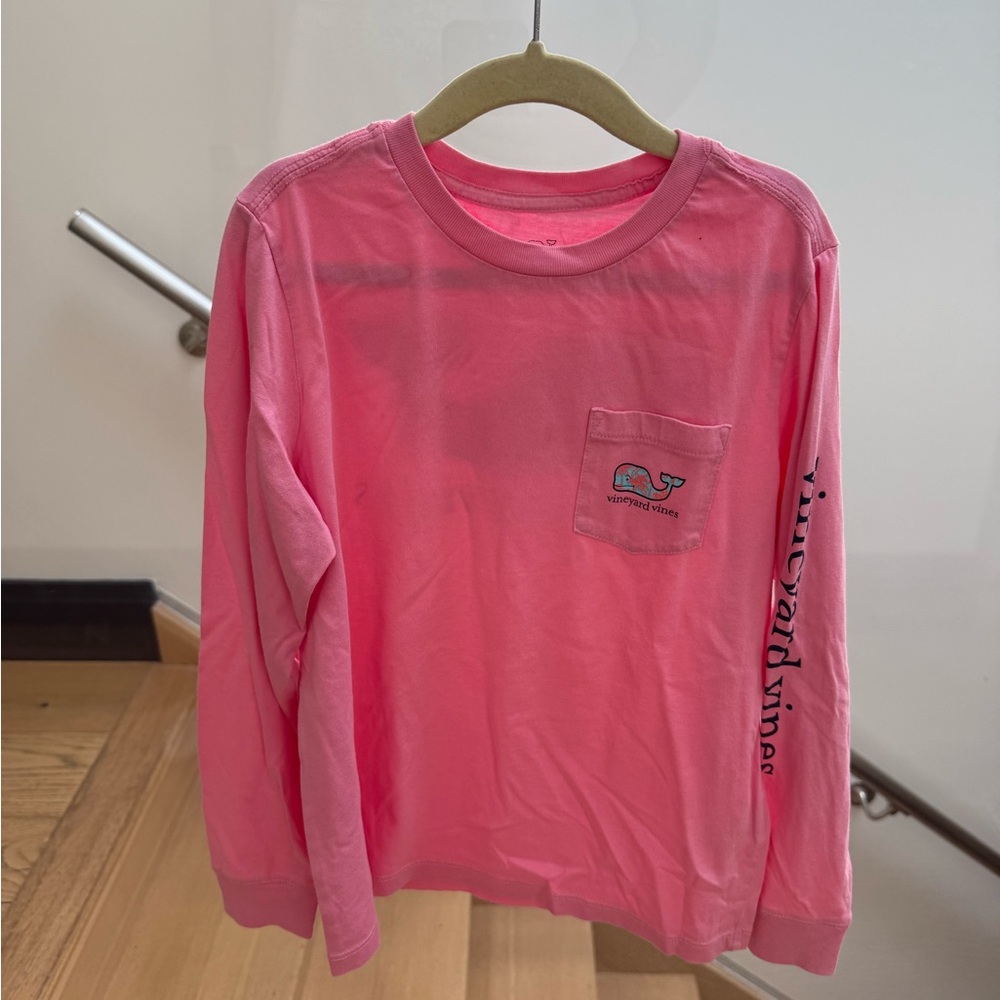 Vineyard Vines Kids Bright Pink Long Sleeve Tee